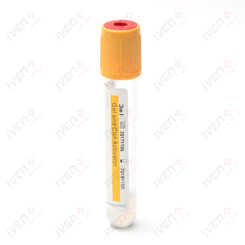 Вакуумна Пробірка, 4мл, Гель + Активатор, Жовта, 13х100 мм ПЕТ, Labtub